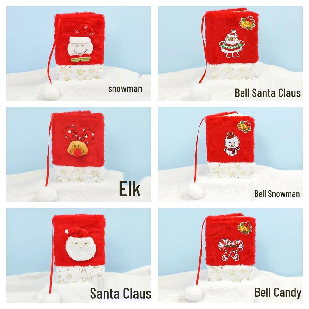 Креативный плюшевый блокнот на Рождество: Мультяшный журнал с горизонтальной линовкой