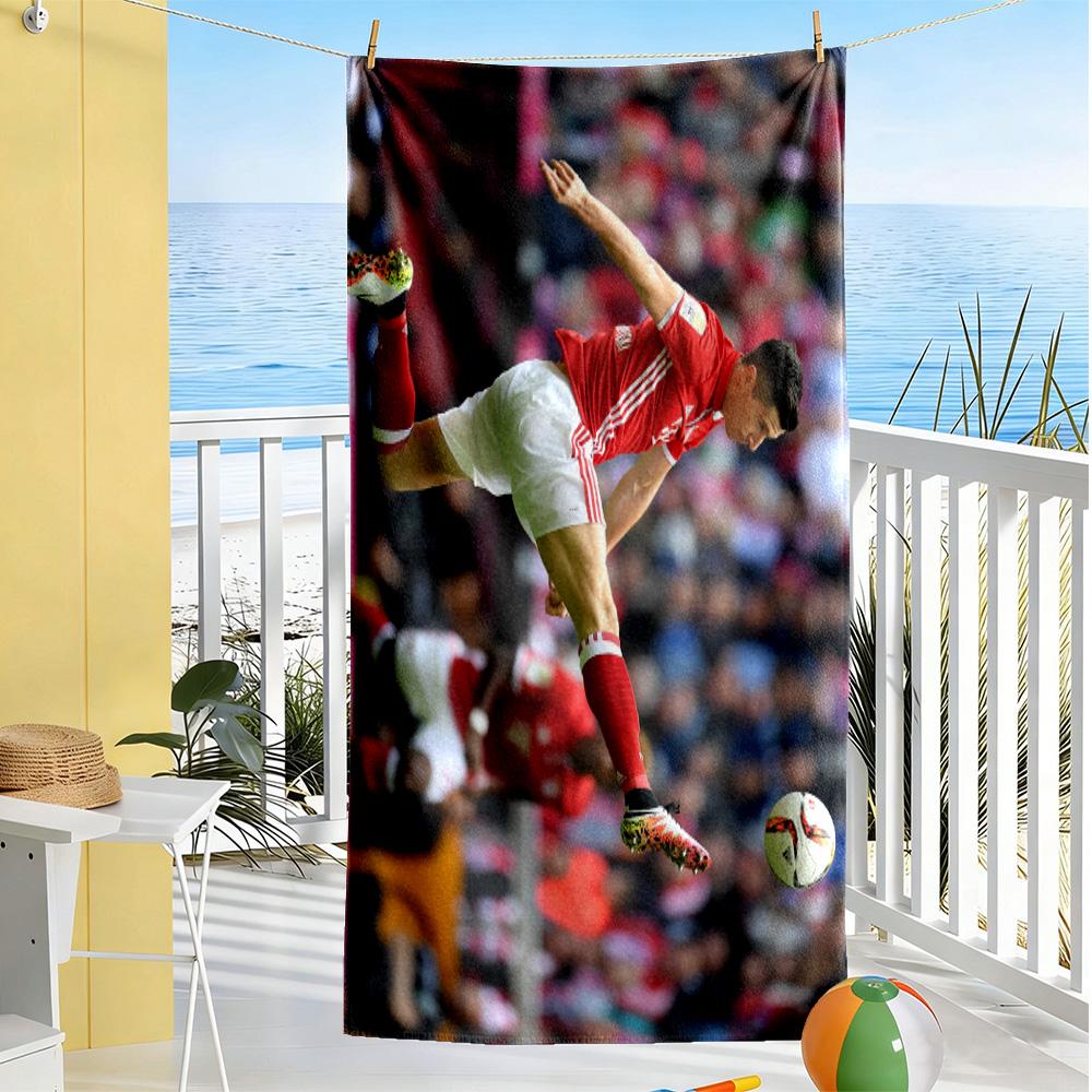 Player Celebrates Victory Moment Beach Towel Quick-Dry Soft Microfiber Comfortable Lightweight