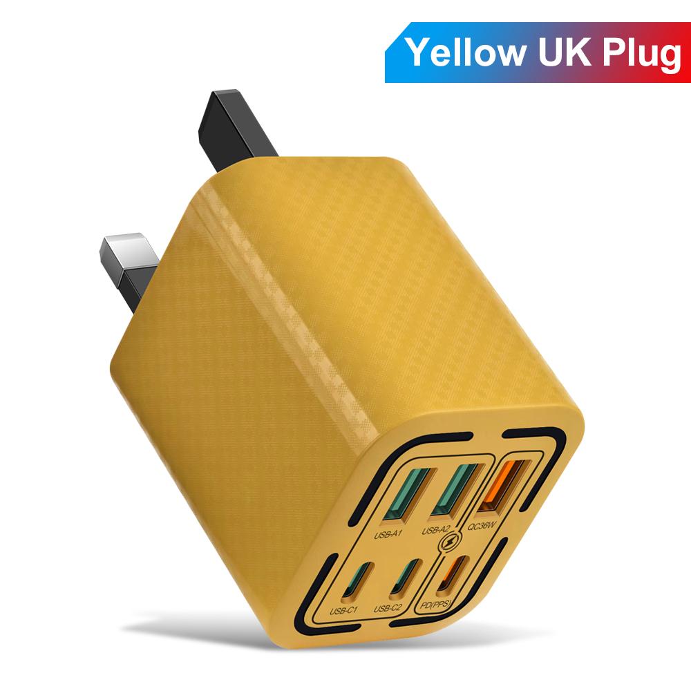 Всего 150 Вт USB зарядное устройство 6 портов Type C быстрая зарядка мобильный телефон настенный адаптер EU/US/UK вилка для iPhone 15 Samsung Xiaomi