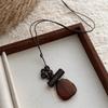Irregular Shape Geometric Pendant Necklace Hollow Heart Long Chain Resin Necklace  Daily