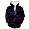 2024 Spring and Autumn Hoodie Men's European and American 3D Digital Printed Lightning Printed Casual Hoodie Men's