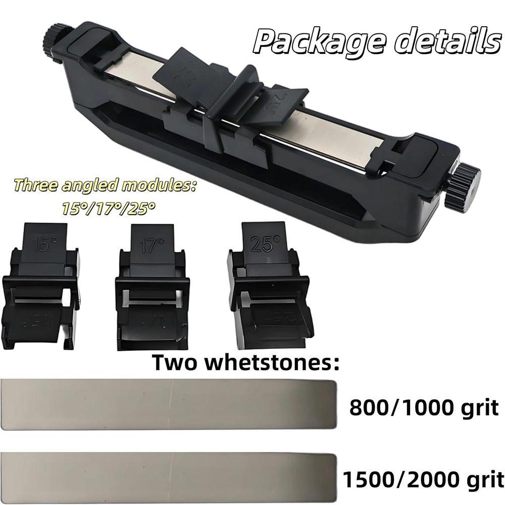 Adjustable Angle Guide Handheld Sharpener Non Slip Handle Dual Whetstones Sharpening Tool Multi Grit Design Portable