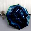 1pc Starry Sky Majesty Lion Pattern Beautiful Looking Automatic Folding Umbrella, 3 Folding, 8 Iron Frame Design, Durable and Suitable for Travel