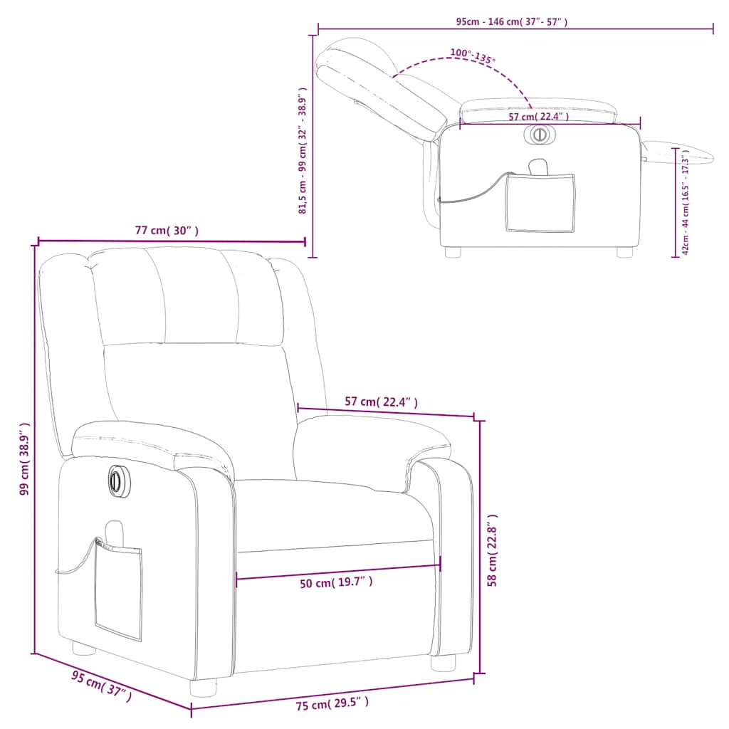 Electric Massage Chair Dark Green Fabric