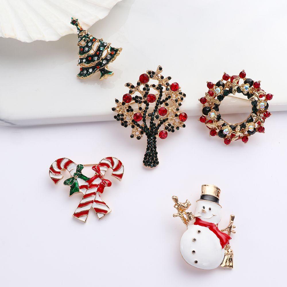 Women Snowflake Fashion Jewelry Badges Xmas Tree Pins Christmas Brooch Brooches