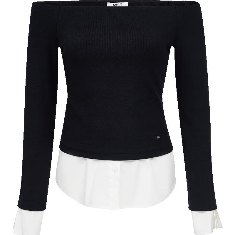 Only Женский свитшот с лодочкой, с эффектом многослойности