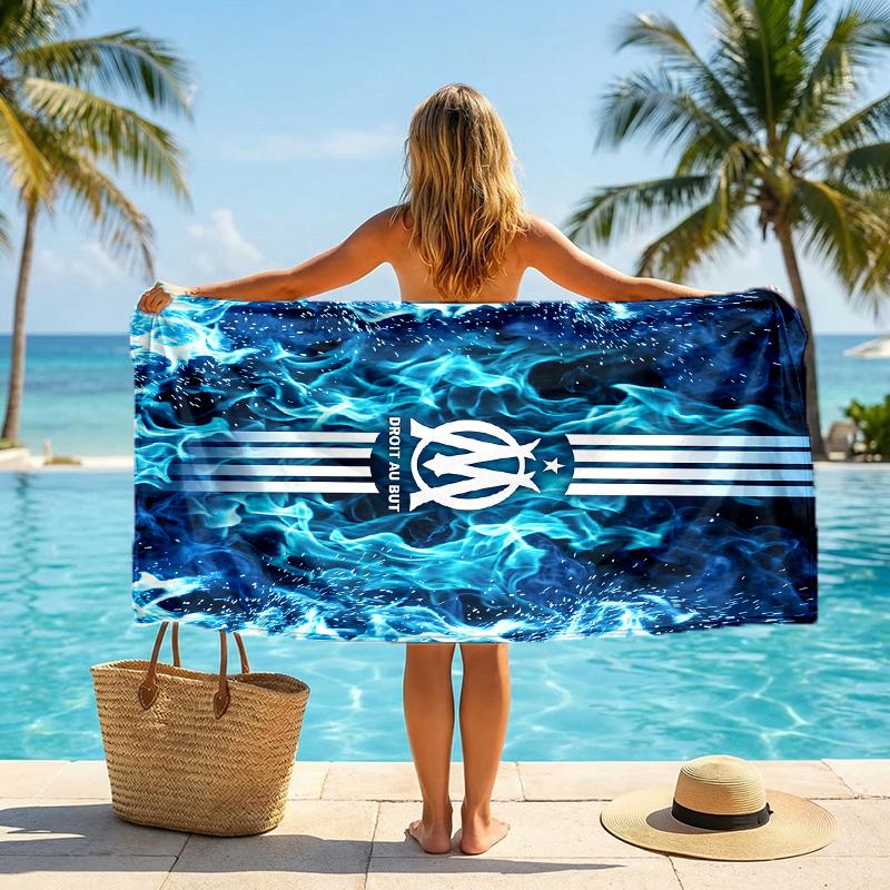 Olympique Lyonnais FC print Quick Dry Beach Towel Microfiber Absorbent Portable Travel Swimming Towel