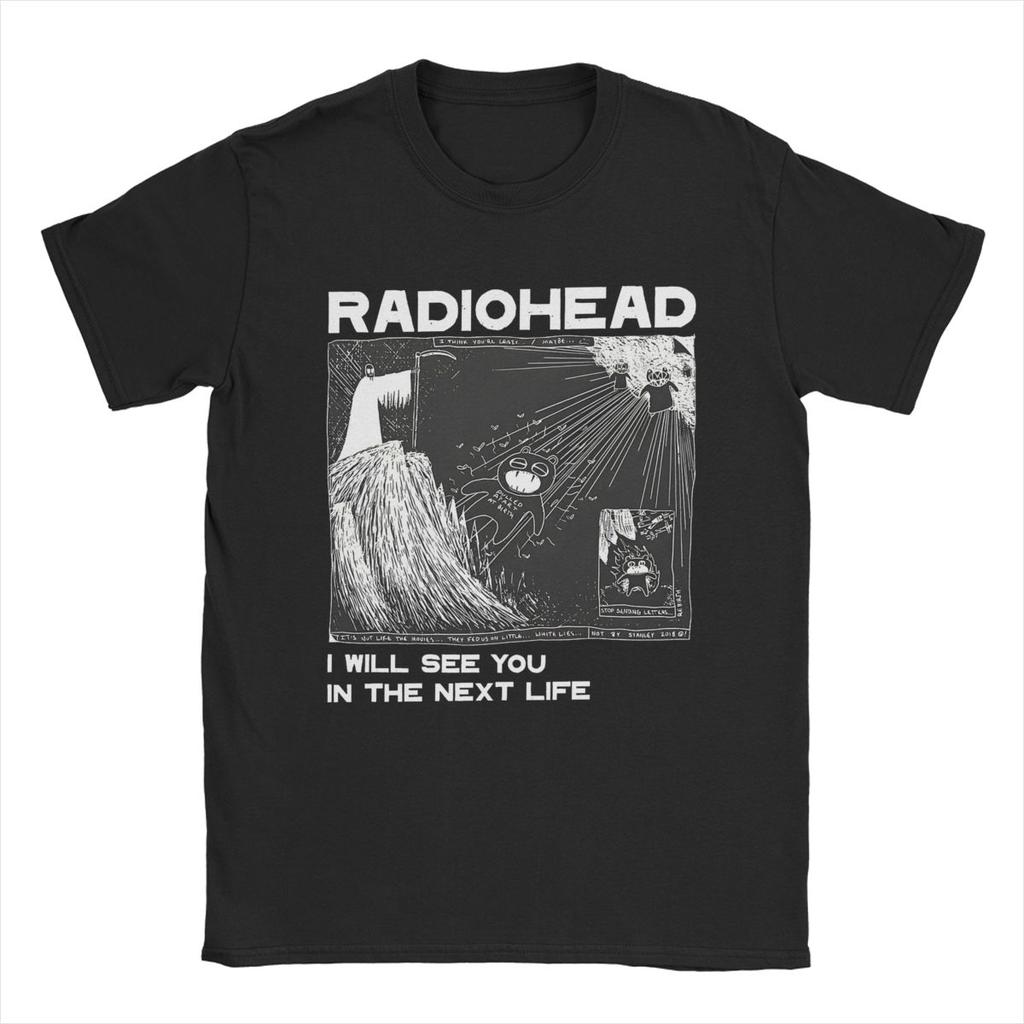 Vintage Radiohead T-Shirt for Men Crew Neck 100% Cotton T Shirt Short Sleeve Tee Shirt Adult Clothing