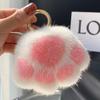 Брелок Лапа Животного из Искусственного Меха Пушистый Парный Брелок Кавайный Брелок Лапа Кошки День Святого Валентина