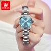 OLEVS Original Womens Quartz Watch Solid Stainless Steel Waterproof Calendar Ladies Watch Fashion Simple Elegant Wristwatch