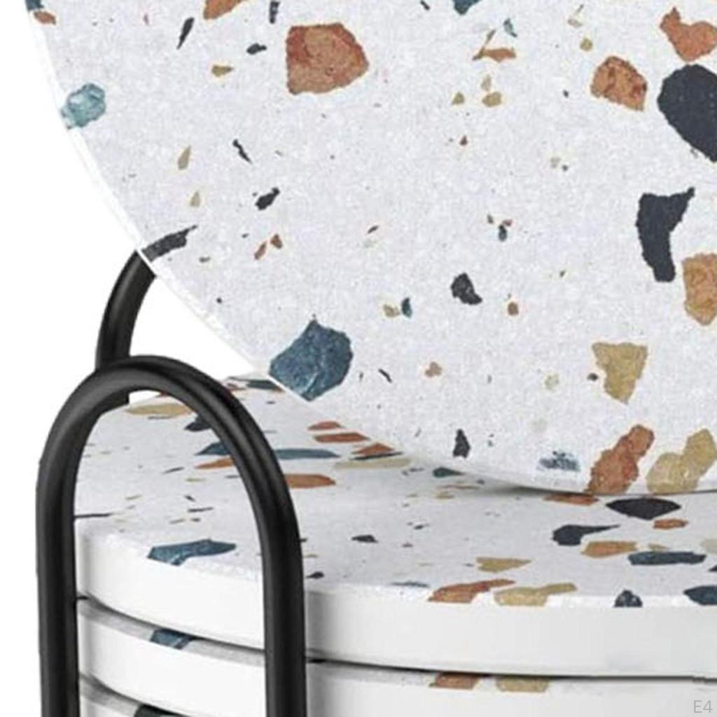 6 шт. Керамическая подставка под стакан с держателем 4 дюйма с пробковой задней частью для кофейной кружки, защита столешницы