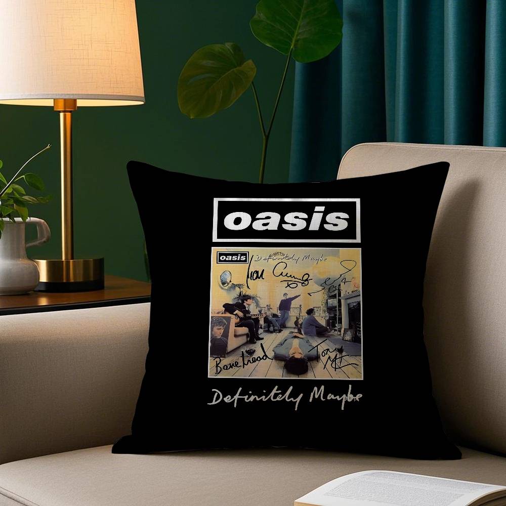 Наволочка O-Oasis Rock Band, короткая, с плюшевым принтом, квадратная, для декора дивана и дома.