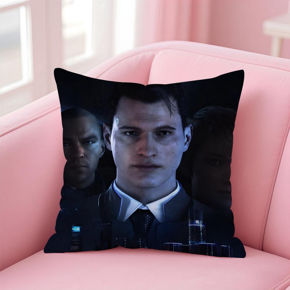 Горячая игра D-Detroit Become Human Наволочка для подушки Короткий плюш Невидимая молния Комната Диванная наволочка