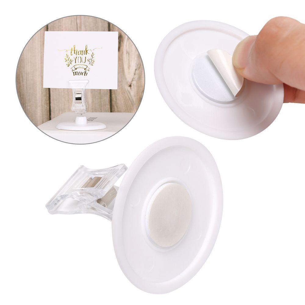 2PCS Sign Card  Double Clips Useful Transparent Plastic Advertising Folder  Display Holder