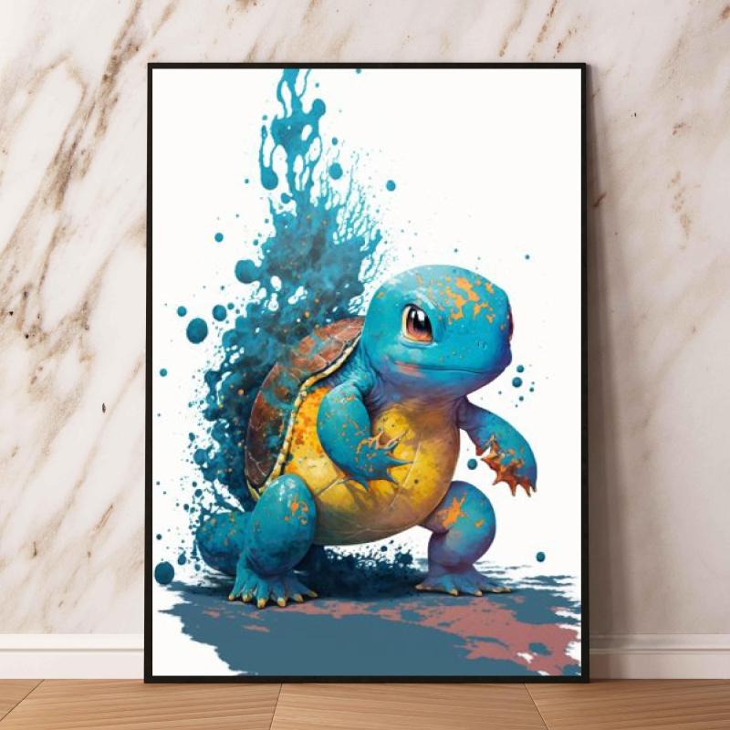 Watercolor Pokemon Decorative Paintings - Pikachu Eevee Squirtle Charmander Bulbasaur Anime Art for Home Wall Decor