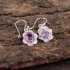 Natural Morganite Gemstone 925 Sterling Silver Jewelry Handmade Earrings 1.30" EE-11-11