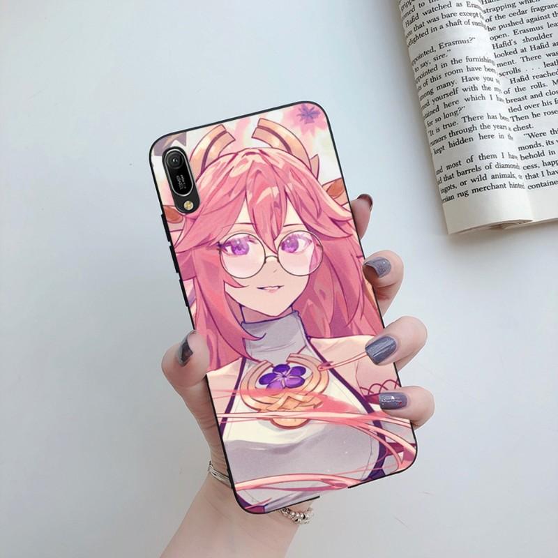 Чехол для телефона Genshin Impact Yae Miko для Huawei Mate 40 30 20 10 Pro Lite Nova 9 8 5T Y7p Y7, мягкий черный чехол для телефона