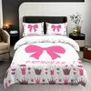 Home Textile Three-Piece Bow Digital Printing Quilt Cover Pillowcase Bedding