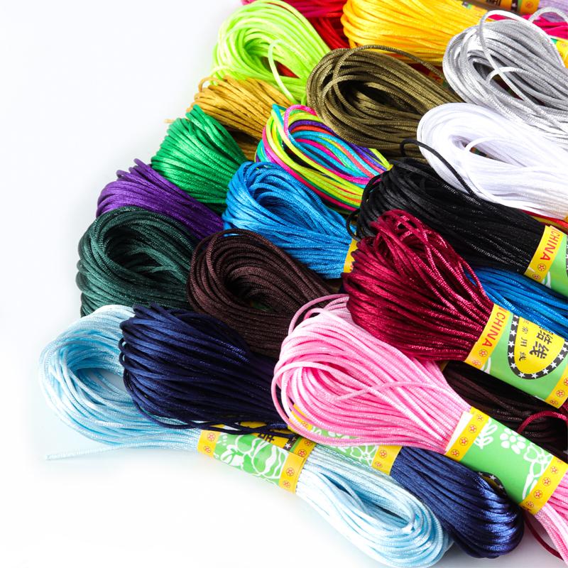 20m Nylon Cords Chinese Knot Woven Colorful Rope String Beads Thread For DIY Handmade Bracelet Jewelry Supplies Accessories