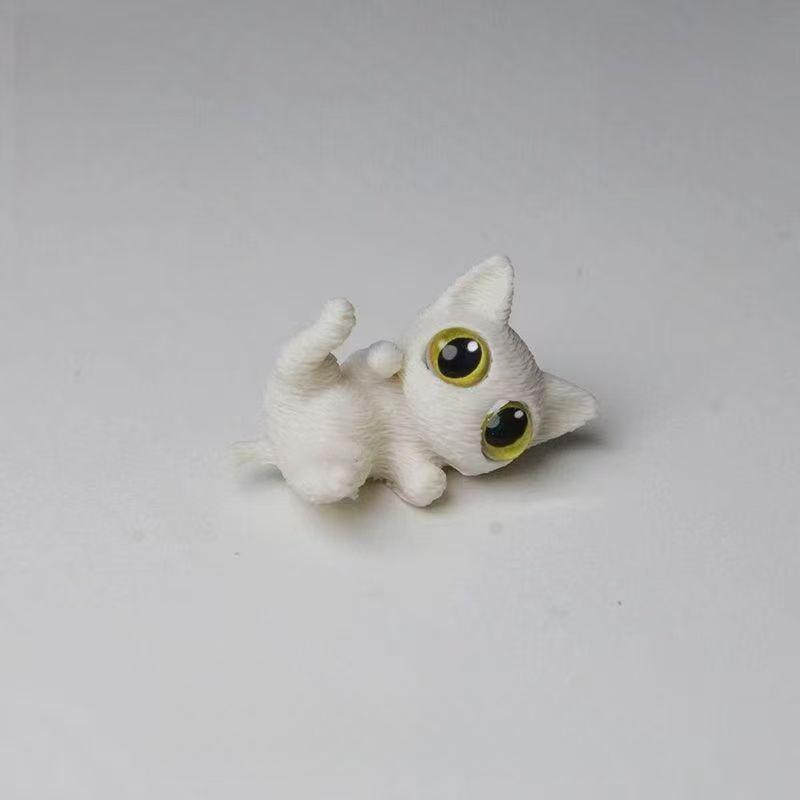 3D Printed Big Eye Cute Cat Figurines Desk Decoration Crafts Home Decor Kawaii Kitten Collectible Miniatures Birthday Party Gift