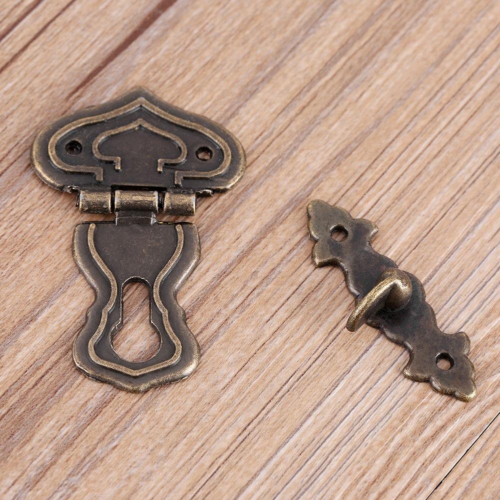 10 Packs Retro Style Bronze Tone Jewelry Case Box Lock Latch Hasp Wooden Box