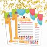 Darling Souvenir Multicolor Birthday Invitation Card 28 Pcs Fill or Write In Blank Invites Printable Party Supplies 5 X 7