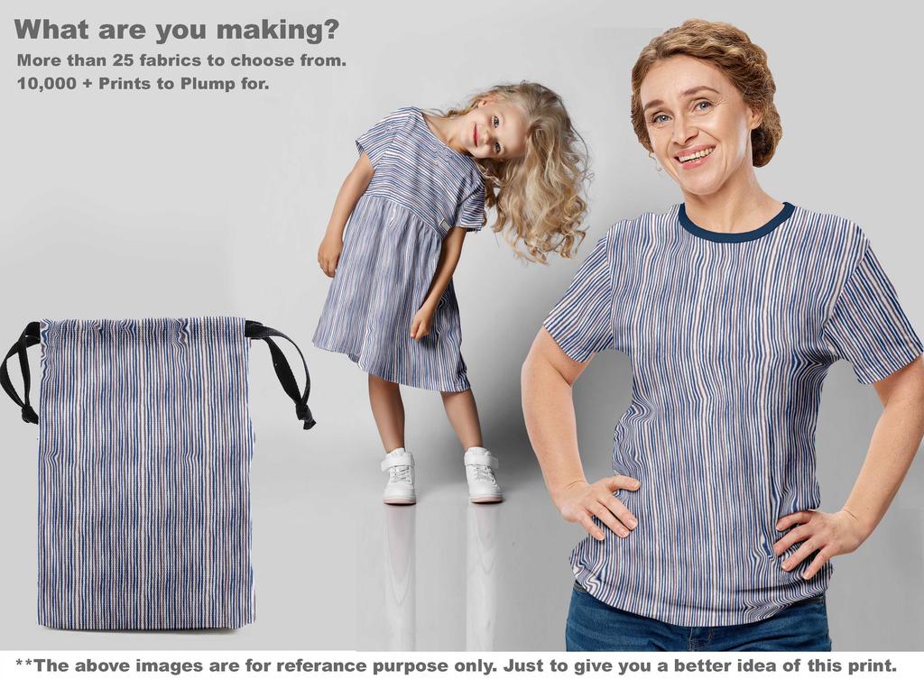 oneOone Хлопковая гибкая синяя ткань в полоску, ткань для шитья во дворе, печатные принадлежности для шитья одежды своими руками, 40 дюймов