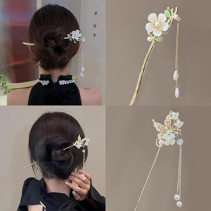 Древние палочки для волос, старинные китайские женские палочки для волос, женские жемчужные украшения, палочки для волос, головной убор ханьфу, шпильки, аксессуары