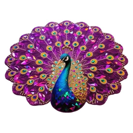 3D Peacock Pattern Plush Rug Non-Slip Backing Easy To Clean Various