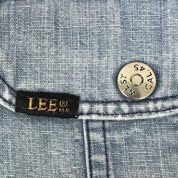 LEE 80s-90s Vintage Tag Made In USA Men’s L Chambray Shirt Soft Denim Jacket(USED)