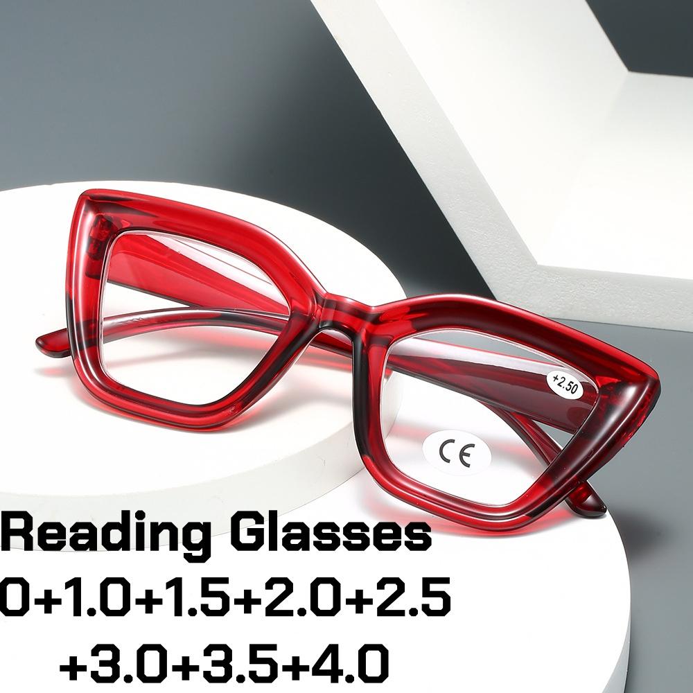 Модные очки для чтения с оправой в форме бабочки, женские стильные очки «кошачий глаз» с защитой от синего света, очки для пресбиопии, очки с большой оправой