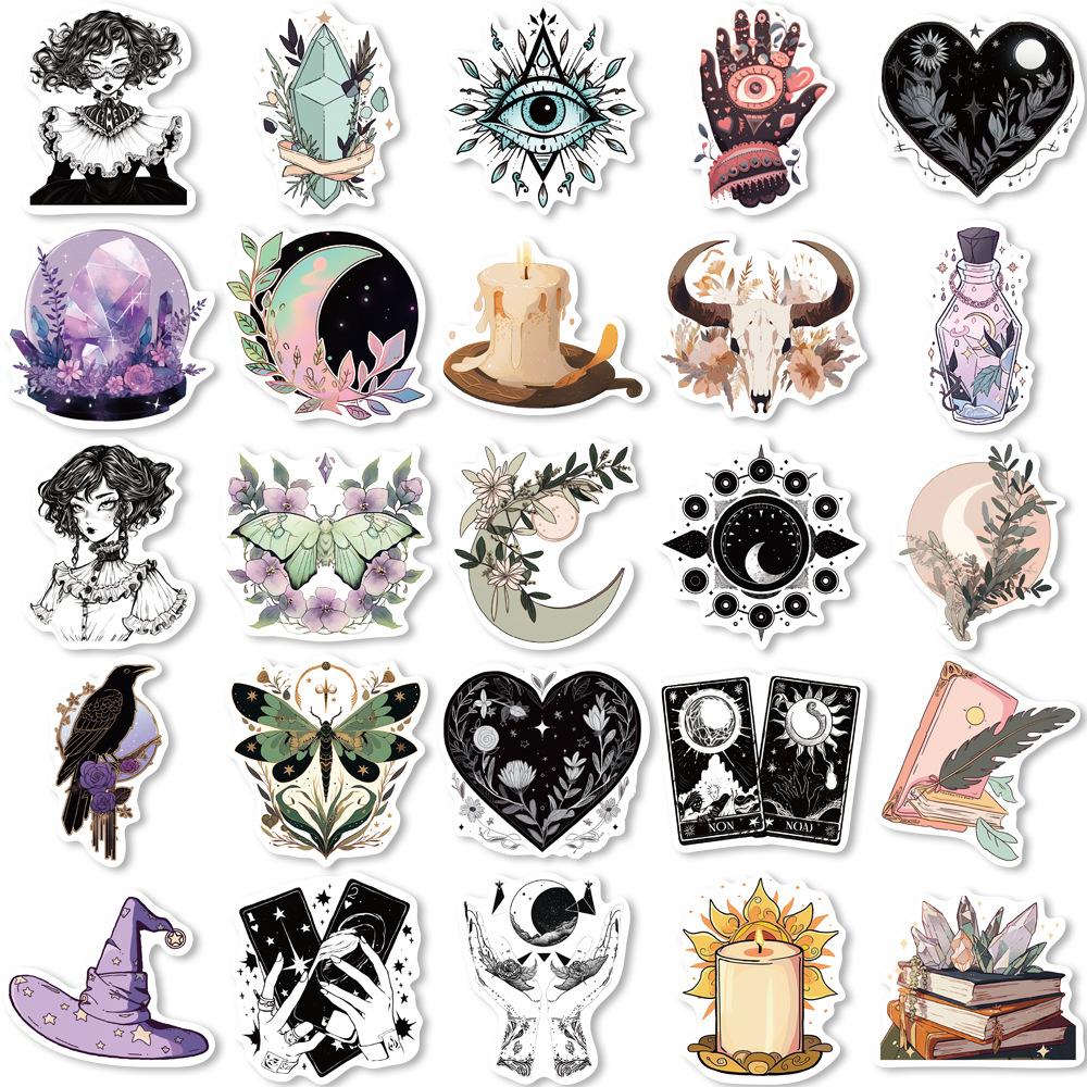 10/50 шт. красивые ведьминские магические кристаллы с героями мультфильмов, наклейки для ноутбука, скейтборда, автомобиля, мотоцикла, телефона, водонепроницаемые классические наклейки