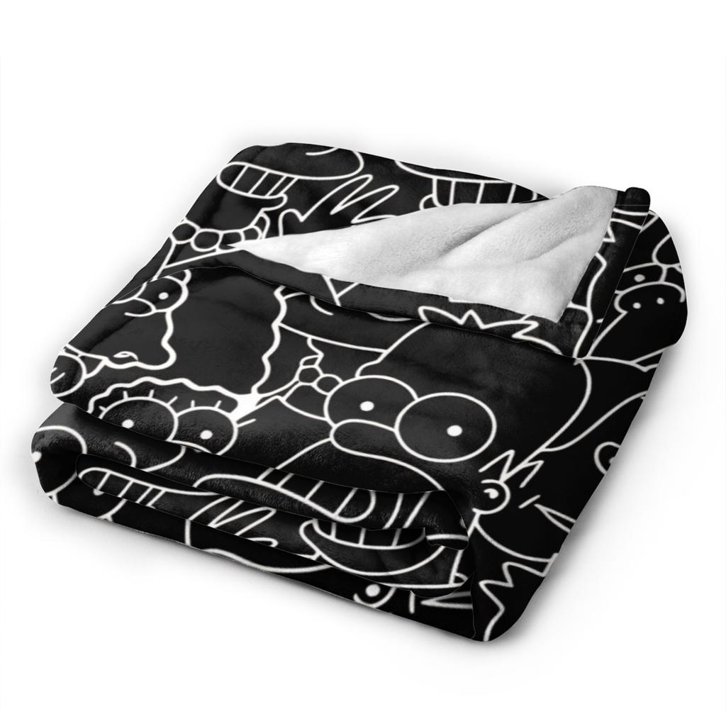 Funny S-Simpsons Cartoon Characters Warm Cozy Blanket Funny Picnic Throw Blanket Home Decor Flannel Bedspread Sofa Bed Cover