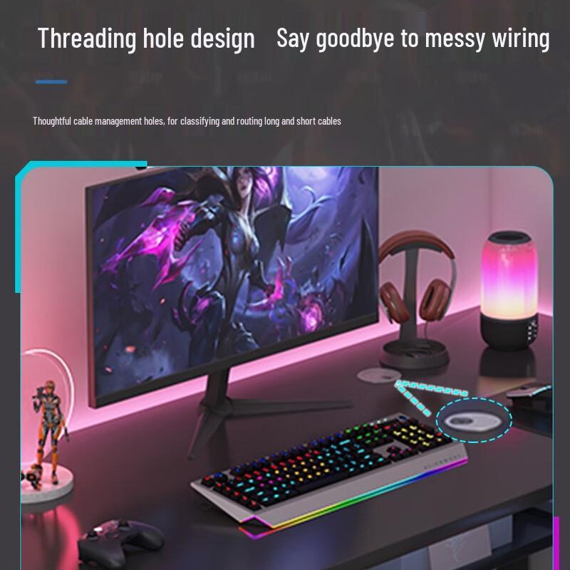 Shengbai 140cm Gaming Computer Desk with Desktop Bookshelf