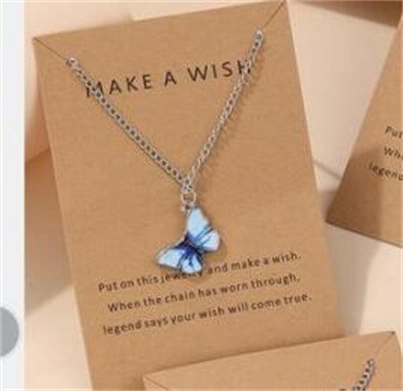 Bohemian Alloy Butterfly Pendant Necklace Pendant Set Collarbone Chain Necklace Card Set