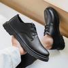 Fashion Men's Casual British Leather Shoes Platform Business Brand Formal Wear Lightweight Couple Round Toe Versatile Work Shoes 35-48
