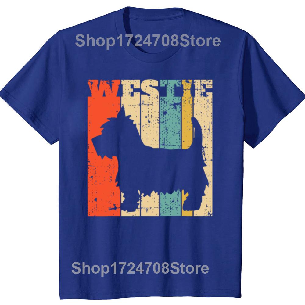 West Highland Terrier Westie Retro Vintage T Shirts Streetwear Short Sleeve Birthday Gifts Summer Style T-shirt Mens Clothing