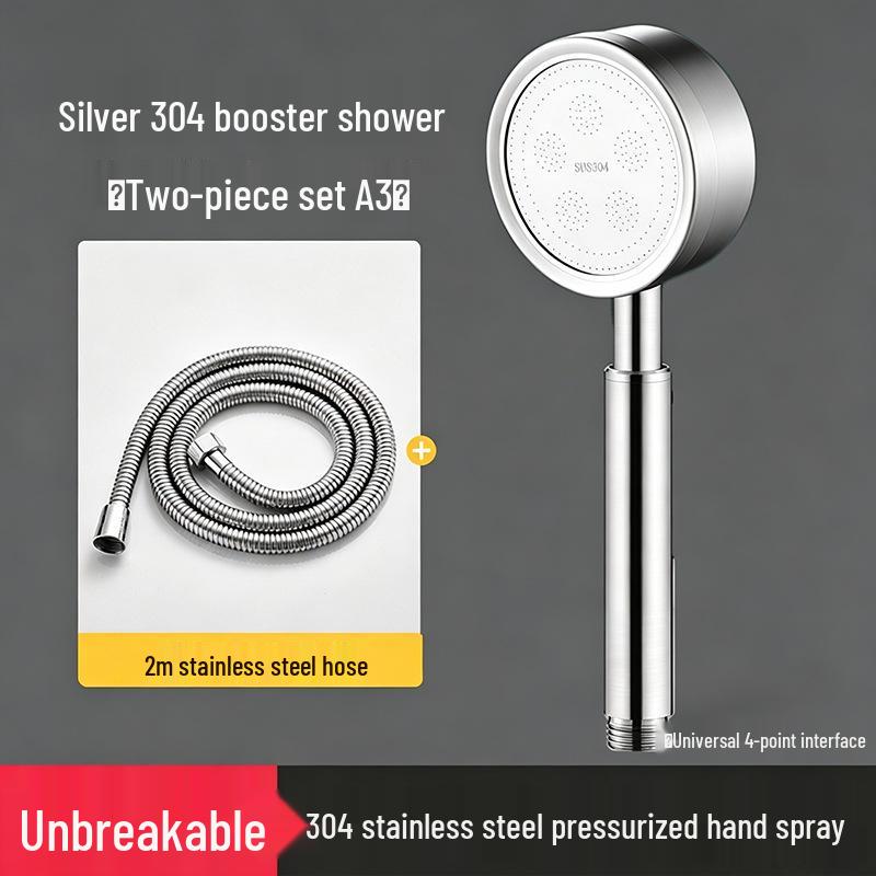 304 Stainless Steel High-Pressure Shower Head with Filter