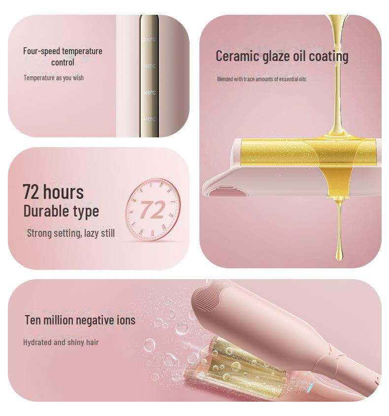 28 мм Антипригарная плойка для завивки яичных рулетиков для пышных водяных волн и шерстяных кудрей