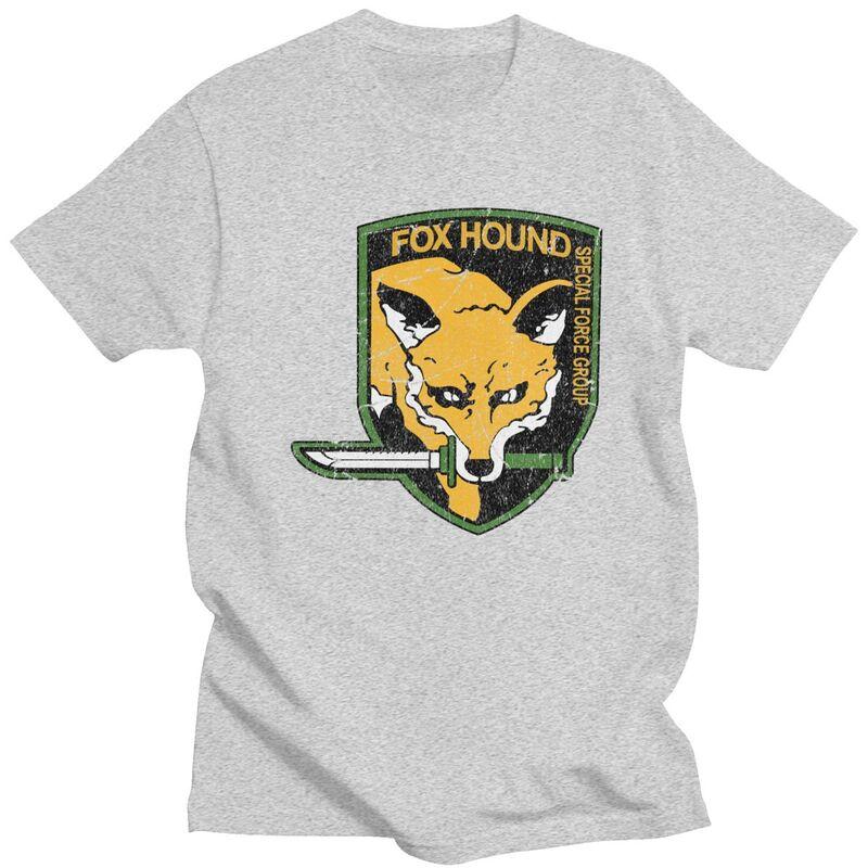 Мужская футболка Metal Gear Solid Fox Hound с коротким рукавом 100% хлопок, модная футболка с принтом из видеоигры