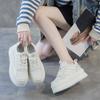 Inner Heightening Women's Shoes Spring New Casual Shoes Low-top Lace-up Versatile Sports Shoes Little White Shoes Women's Thick Soles
