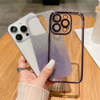 Подходит для Apple 16proMax Чехол для мобильного телефона с блестками Гальванизированный IPhone 15 Градиентный Высококлассный 14 Противоударный Защитный Чехол
