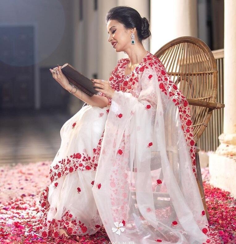 Дизайнерская одежда для вечеринок, тяжелая органза, вышитое сари, индийское женское болливудское этническое сари, блузка