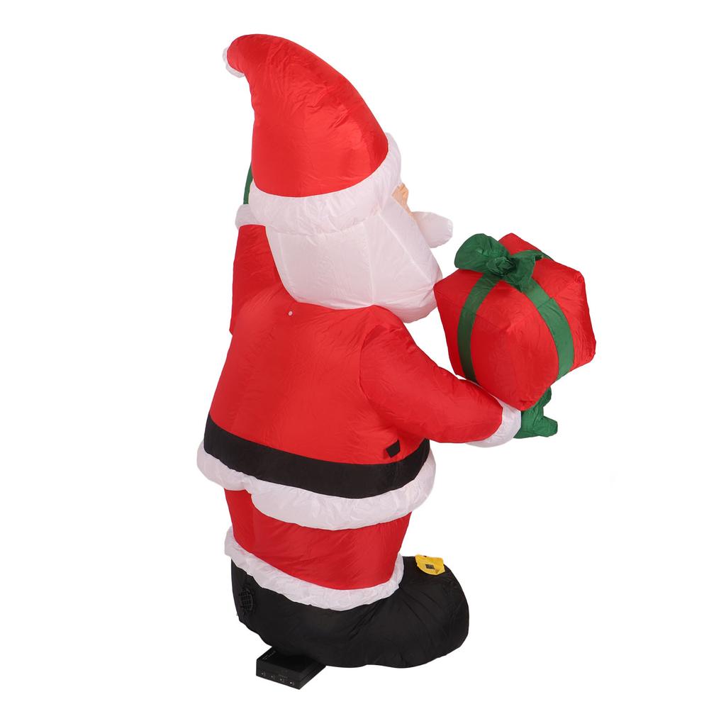 Рождественское надувное украшение 4 фута из полиэфирного волокна Дед Мороз держит подарок на Рождество