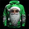 Mens Santa Claus Hoodie Sweatshirt Long Sleeve - Breathable for Spring & Autumn Sports - Durable, Comfortable Christmas Top