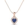 Blue Sapphire Halo Accent Pendant - Sterling Silver