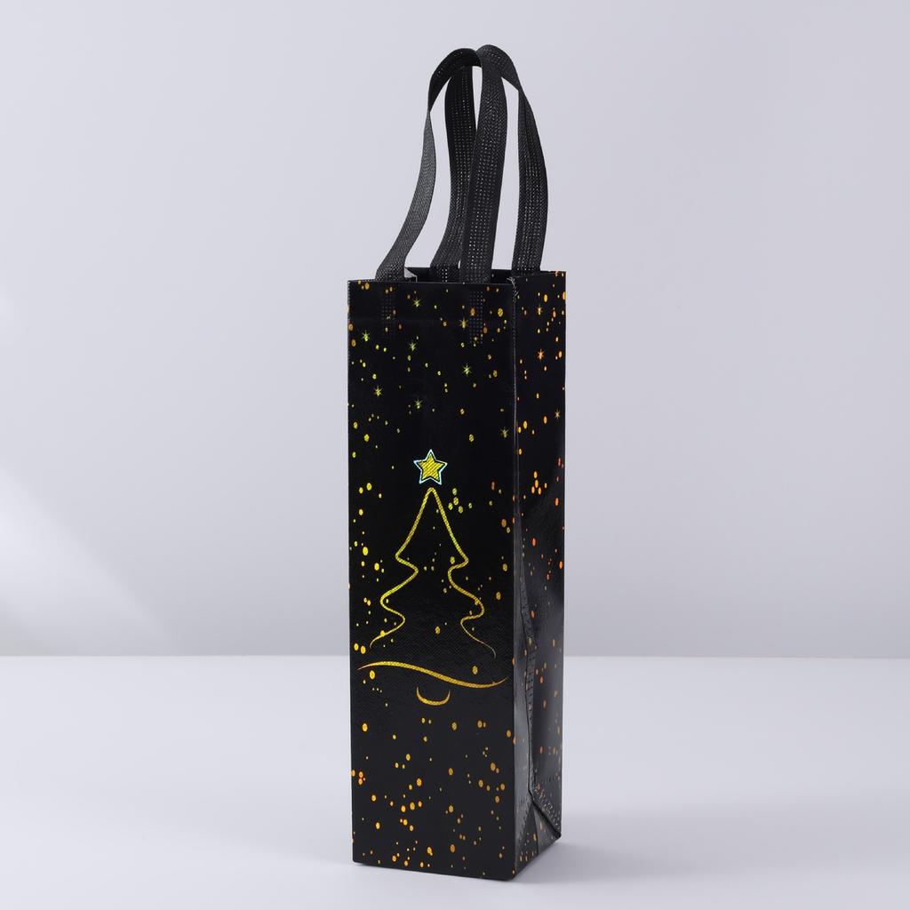 1Pc Reusable Non-Woven Wine Tote Bag, Padded Bottle Cooler Carrier Gift Bag for Wine Lovers, Wedding Party