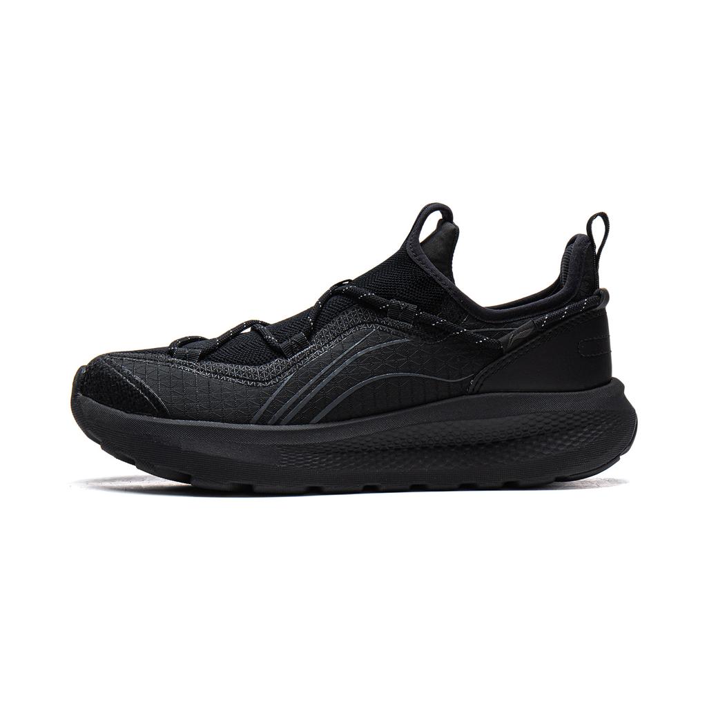 Li Ning Yun Yi Soft Rebound Breathable Thick Sole Increased Height Non-Slip Wear-Resistant Low-Top Casual Shoes Women Sneaker Black AGLV134-1