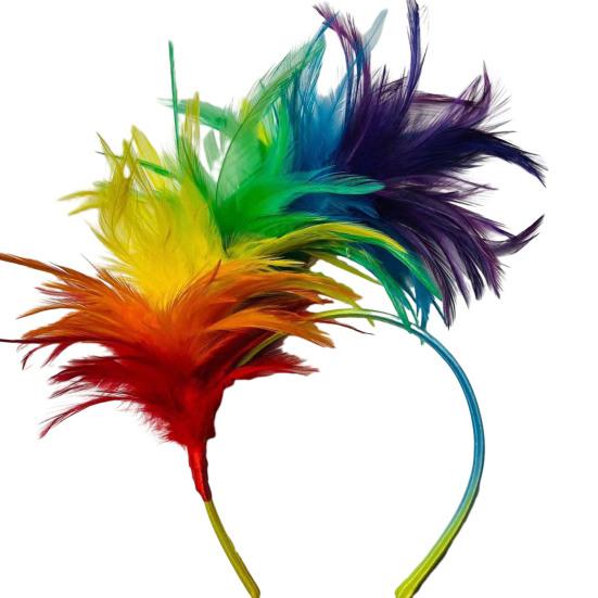 Повязка на голову, винтажная повязка на голову с красочным дизайном перьев, стильный аксессуар для волос для свадебных вечеринок, Хэллоуина