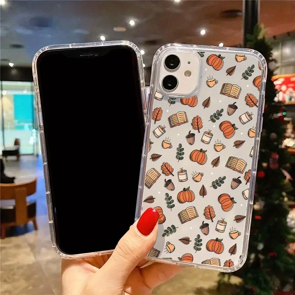 Осенний Декор Осенняя Эстетика Прозрачный Чехол для Телефона для iPhone 17 16 11 15 14 13 12 Pro Max XR XS 7 8 Plus 16 Прозрачный Бампер